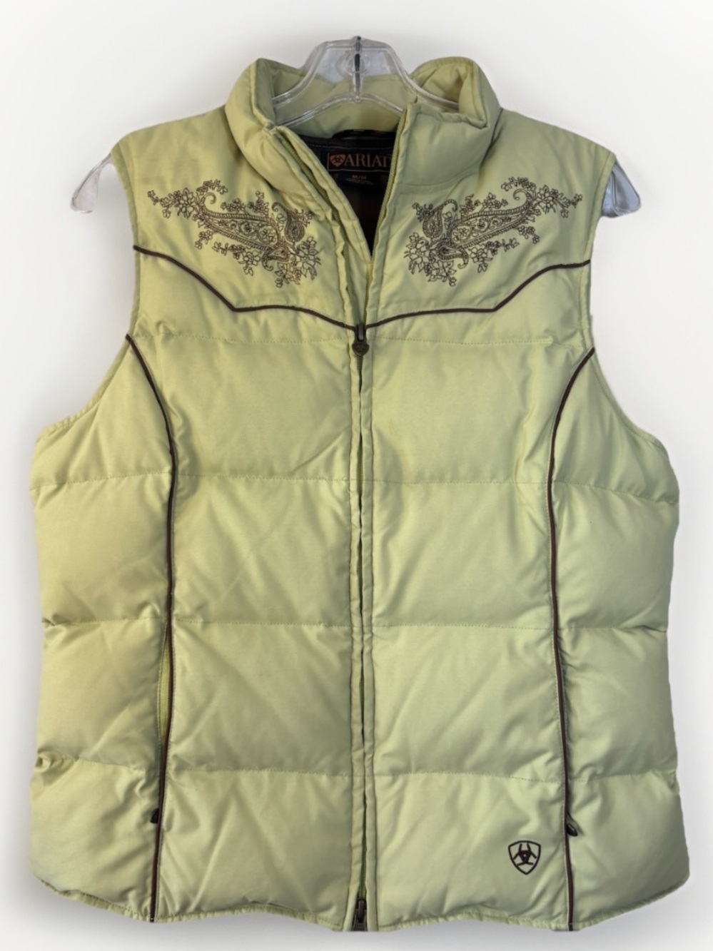 Ariat Women's Embroidered Puffer Vest Medium Paisley Duck Down Western Country